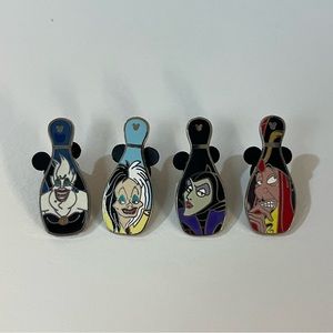 Disney Hidden Mickey Villain Bowling Pin Set of Four